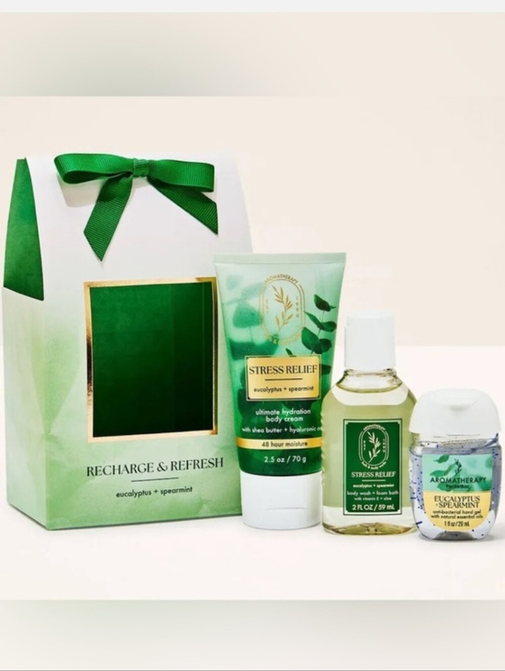 Bath and Body Works Eucalyptus + Spearmint Body Cream and Wash Set